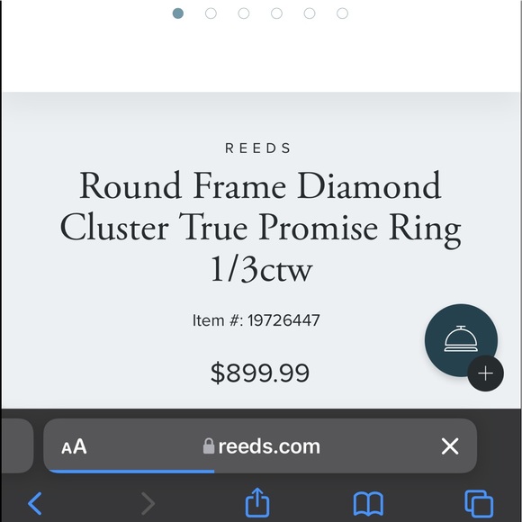 Round Frame Diamond Cluster True Promise Ring - Picture 1 of 3
